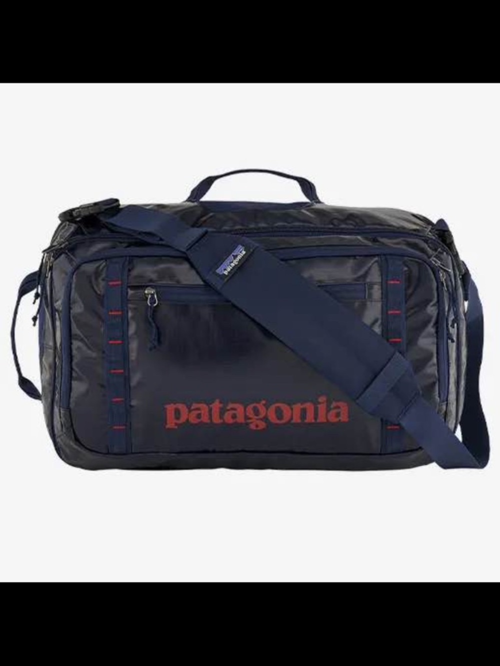 Patagonia mini 26L black hole MLC Navy Duffel with Red Logo and Strap